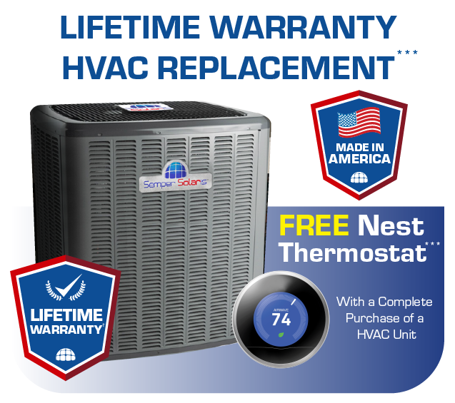 get an Air conditioning system with lifetime warranty and free nest thermostat