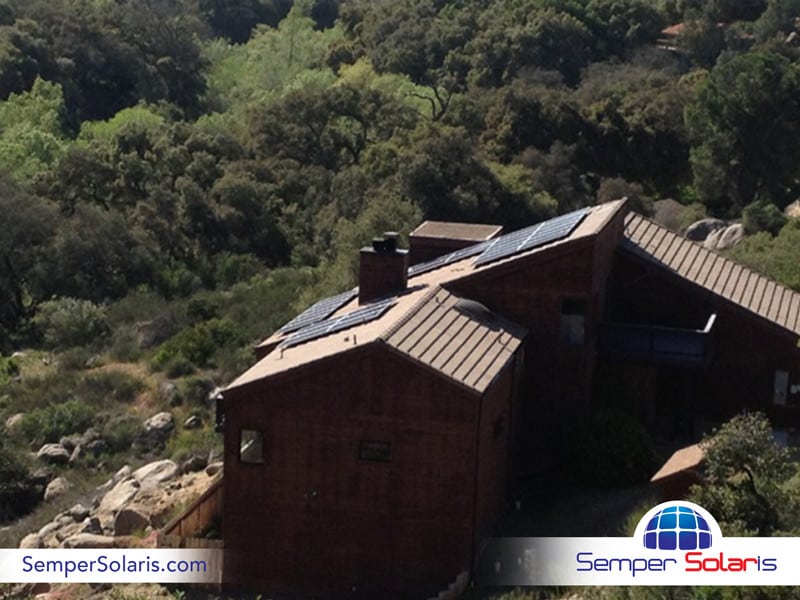 Solar Panels on Roof of Mountain Home