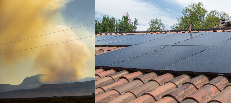Solar panels protect against power loss during fire season.