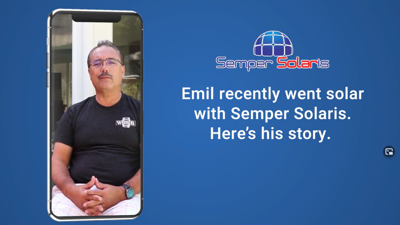 Emil recently went solar with Semper Solaris. Here's his story