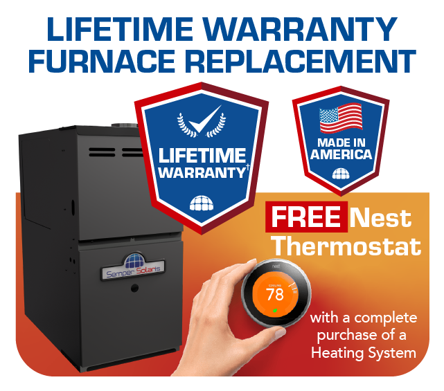 get a heating furnace with lifetime warranty and free nest thermostat